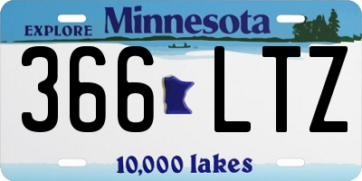 MN license plate 366LTZ