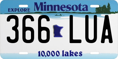 MN license plate 366LUA