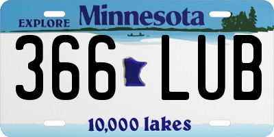 MN license plate 366LUB