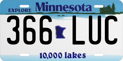 MN license plate 366LUC