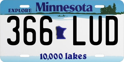 MN license plate 366LUD