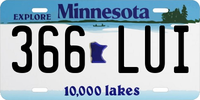 MN license plate 366LUI