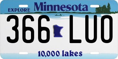 MN license plate 366LUO