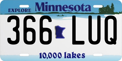 MN license plate 366LUQ