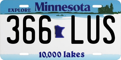 MN license plate 366LUS