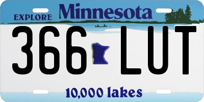 MN license plate 366LUT
