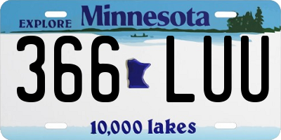 MN license plate 366LUU
