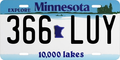 MN license plate 366LUY