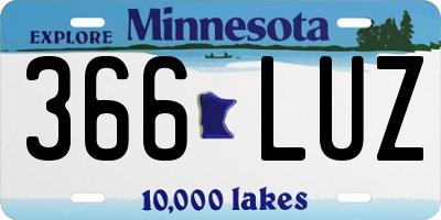 MN license plate 366LUZ