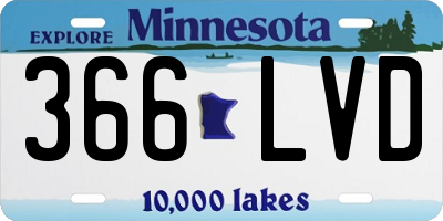MN license plate 366LVD