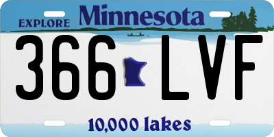 MN license plate 366LVF