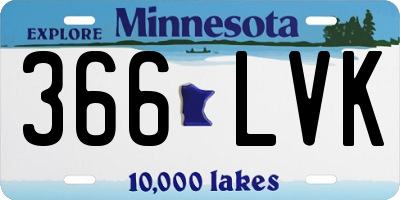MN license plate 366LVK