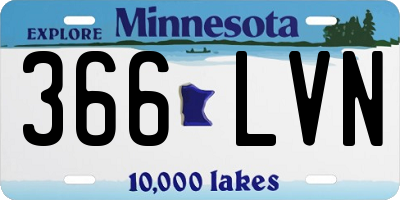MN license plate 366LVN