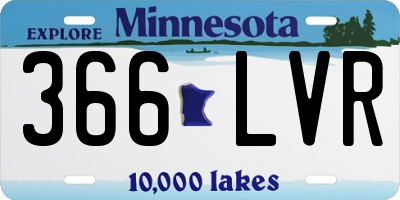 MN license plate 366LVR