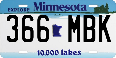 MN license plate 366MBK