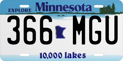 MN license plate 366MGU