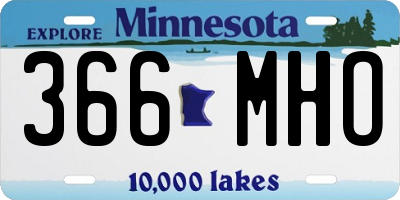 MN license plate 366MHO