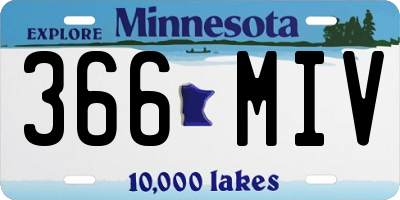 MN license plate 366MIV