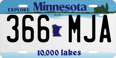 MN license plate 366MJA