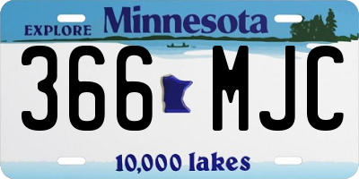 MN license plate 366MJC