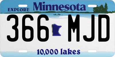 MN license plate 366MJD