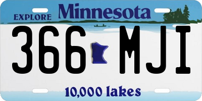MN license plate 366MJI