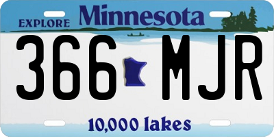 MN license plate 366MJR