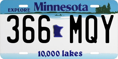 MN license plate 366MQY