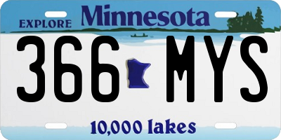 MN license plate 366MYS