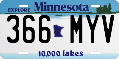 MN license plate 366MYV