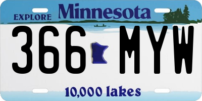 MN license plate 366MYW