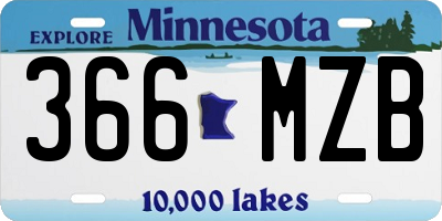 MN license plate 366MZB
