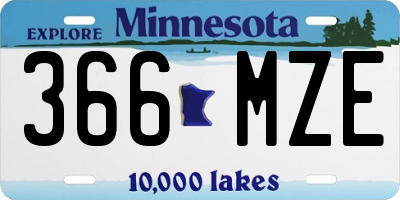MN license plate 366MZE