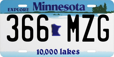MN license plate 366MZG