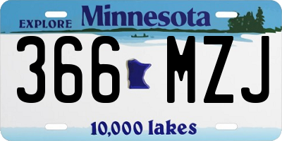 MN license plate 366MZJ