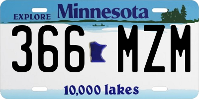 MN license plate 366MZM