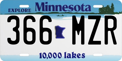 MN license plate 366MZR