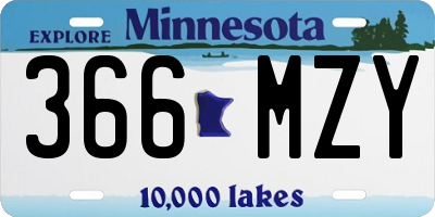 MN license plate 366MZY