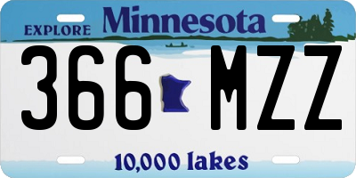 MN license plate 366MZZ