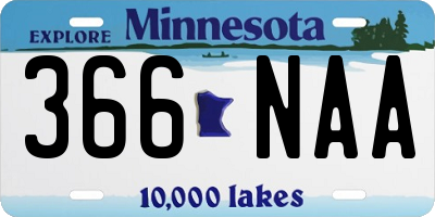 MN license plate 366NAA