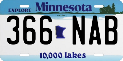 MN license plate 366NAB