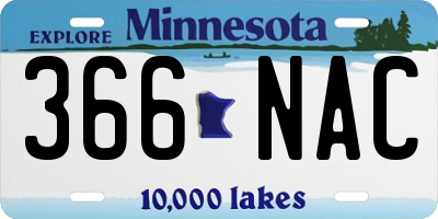 MN license plate 366NAC