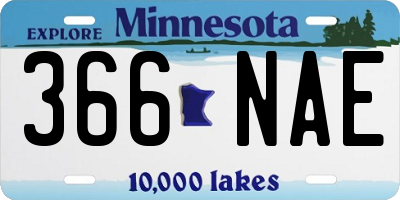 MN license plate 366NAE