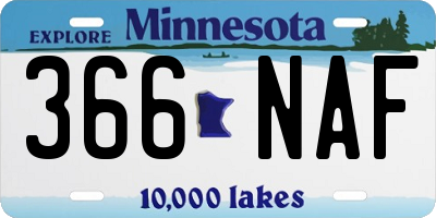 MN license plate 366NAF