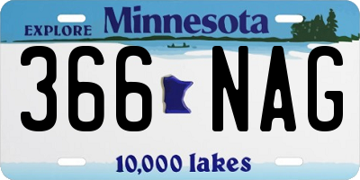 MN license plate 366NAG