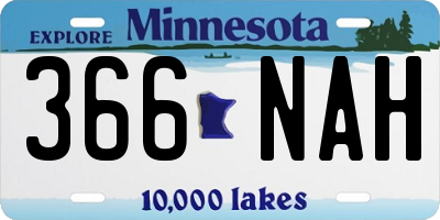 MN license plate 366NAH
