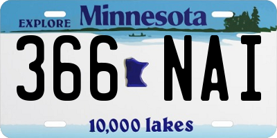 MN license plate 366NAI