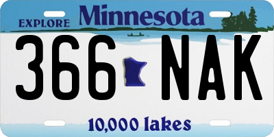MN license plate 366NAK