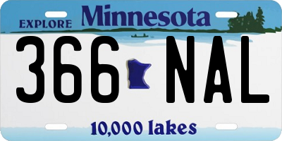 MN license plate 366NAL