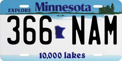 MN license plate 366NAM